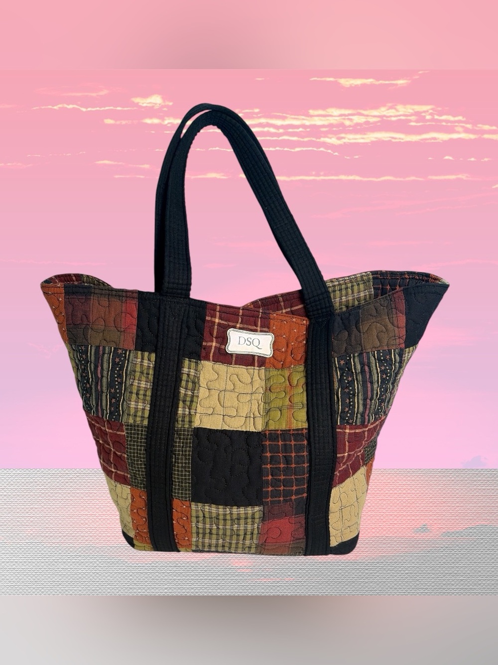 Donna Sharp Tote Shoulder Bag Multicolor Quilted Patchwork Snap